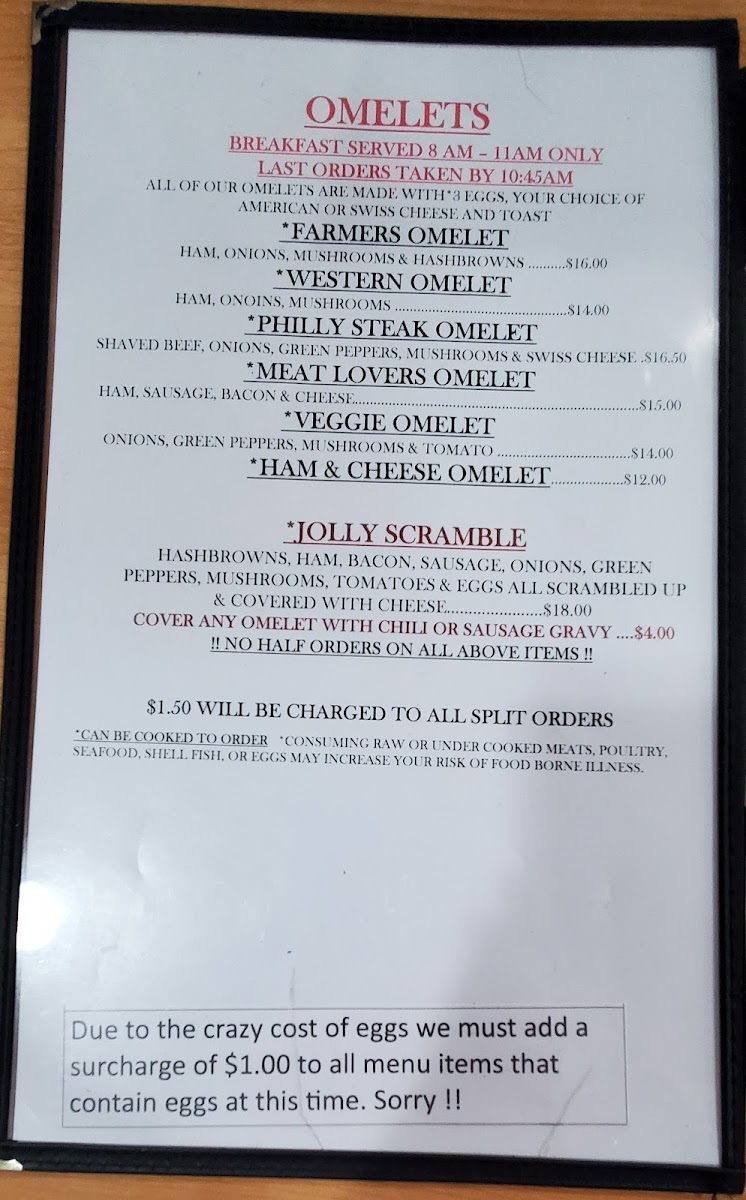 Jolly Inn Menu - Image 1